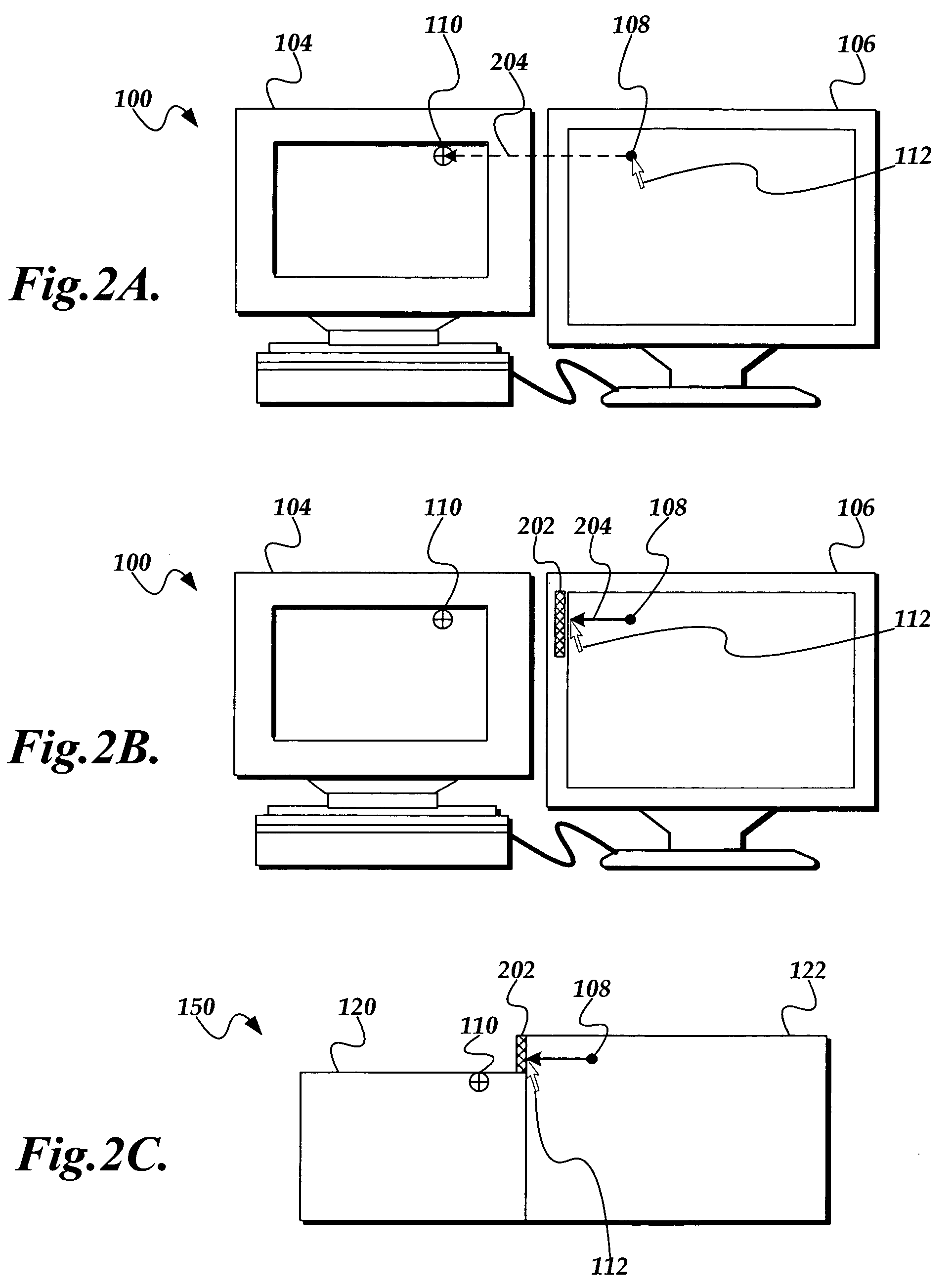 Displaying visually correct pointer movements on a multi-monitor display system