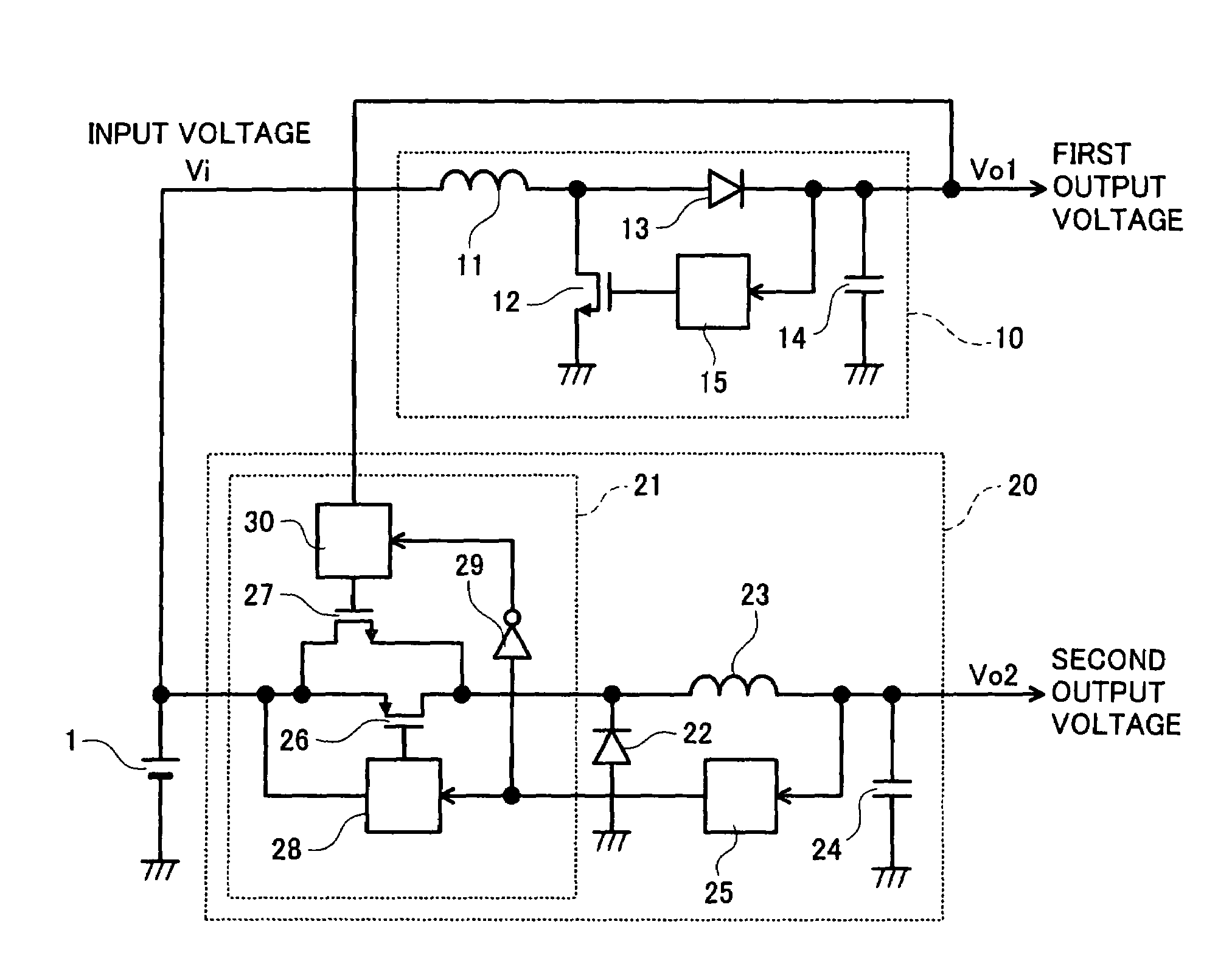 Multi-output power supply apparatus