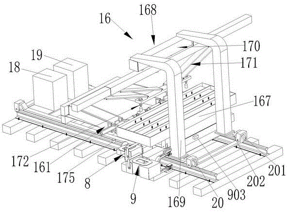 Sleeper replacement machinery with rotary rail lifting device