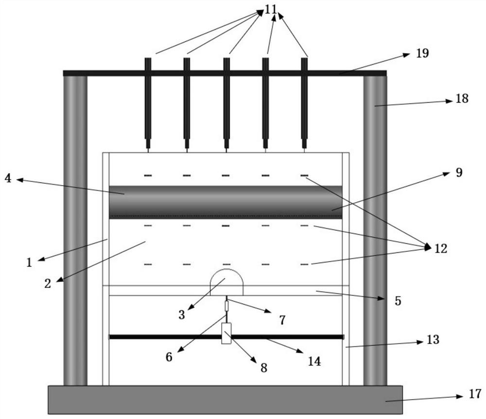 Visual test device for simulating shield tunneling under existing tunnel construction