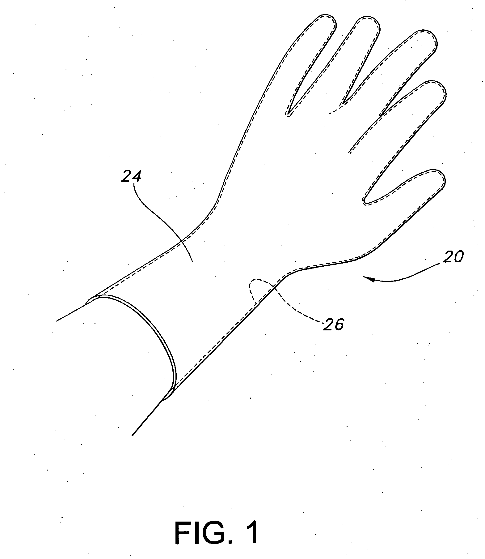 Surgical glove with modified frictional interface and method for producing same