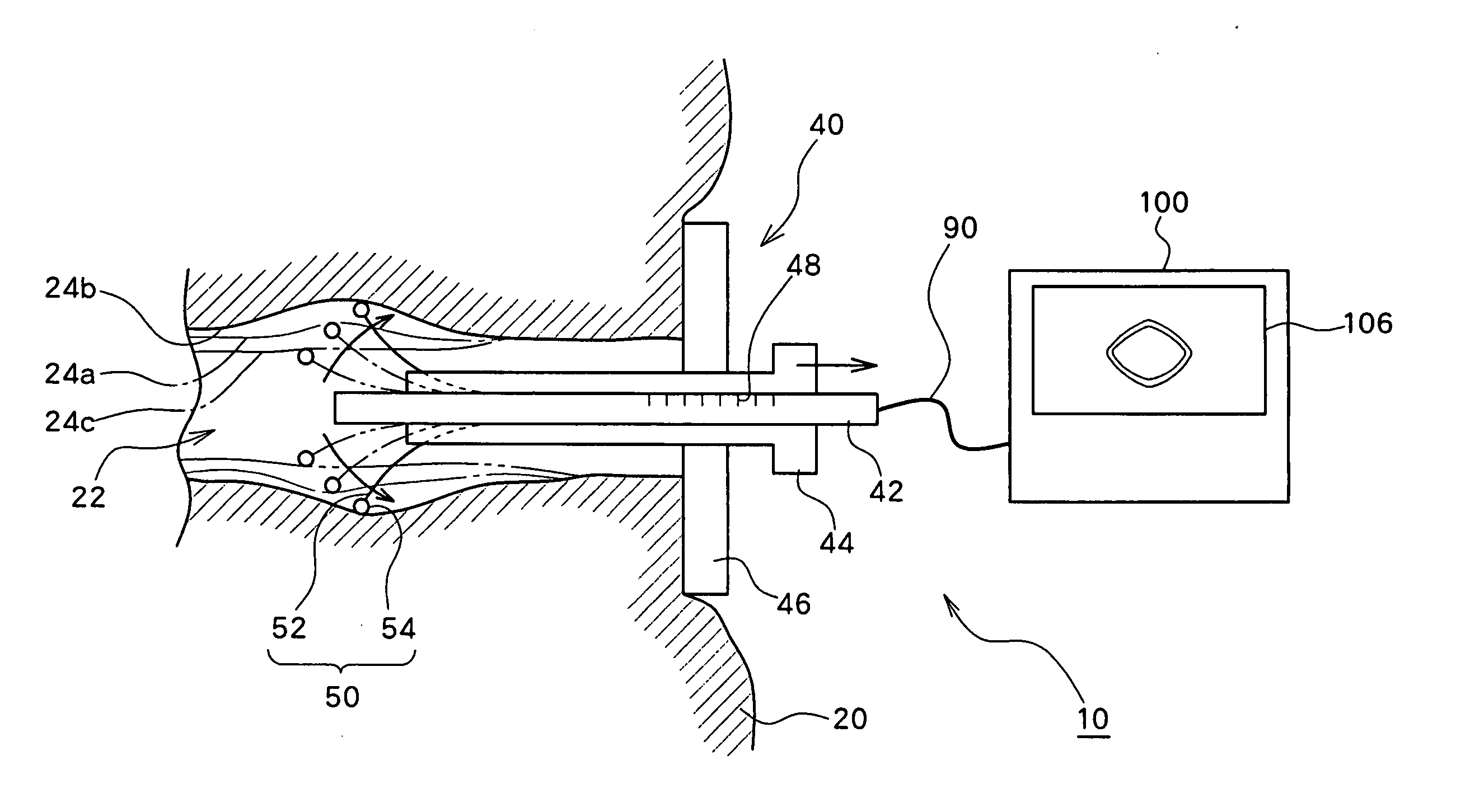 Device for measuring elastic characteristics of organism tissue