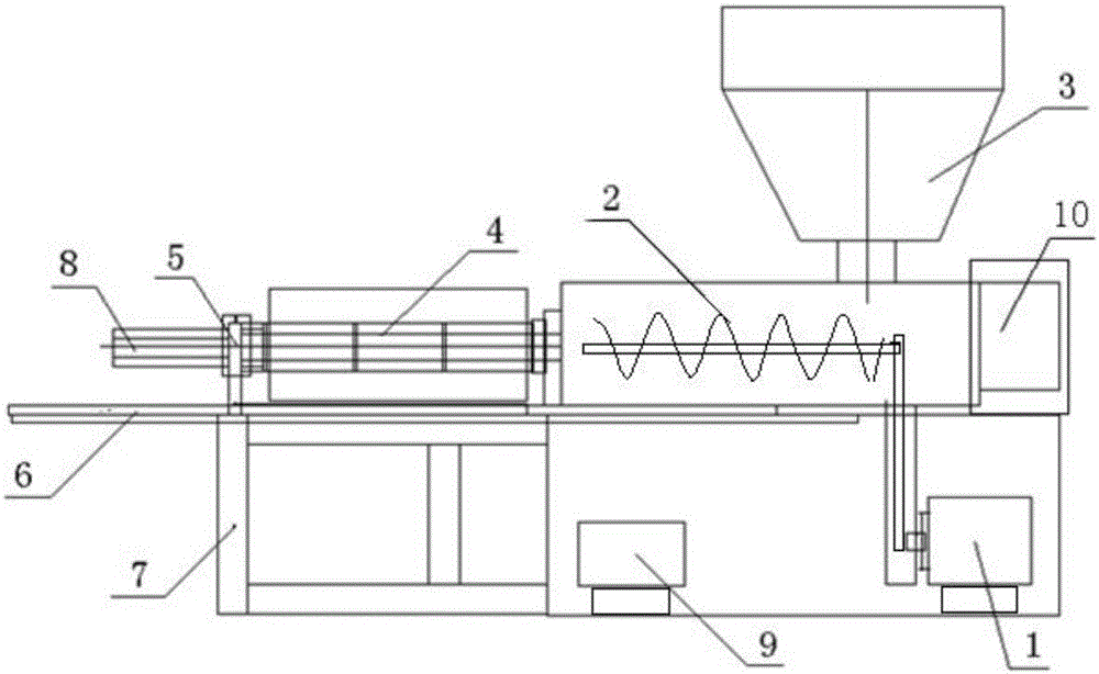 Forming and extruding machine for quincuncial plastic pipe