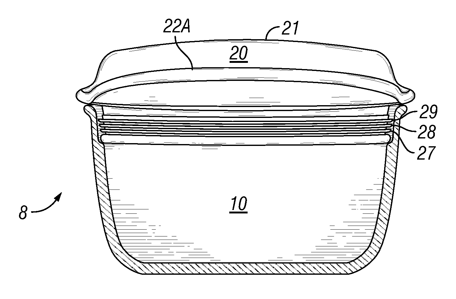 Food container apparatus and method of using same
