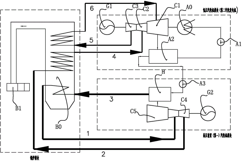 Prepositioned turbogenerator room combined with denitration steel structure and arranged on high position