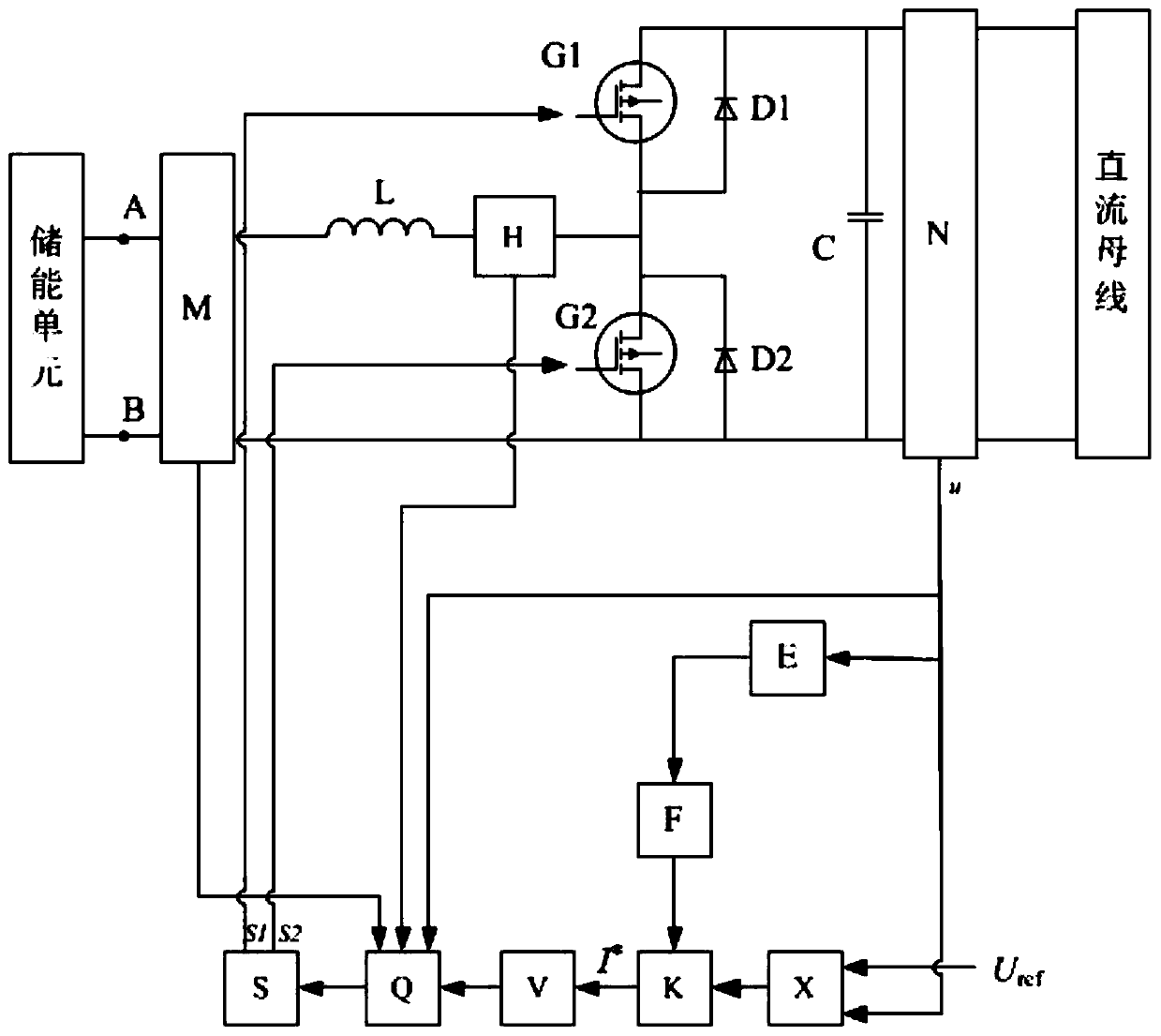 Energy storage interface converter control method capable of suppressing micro-grid bus voltage fluctuation