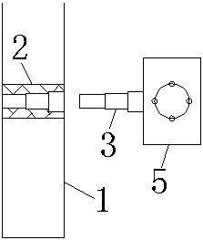 Improved civil defense door leaf sealing beam sleeve pipe and extension shaft structure