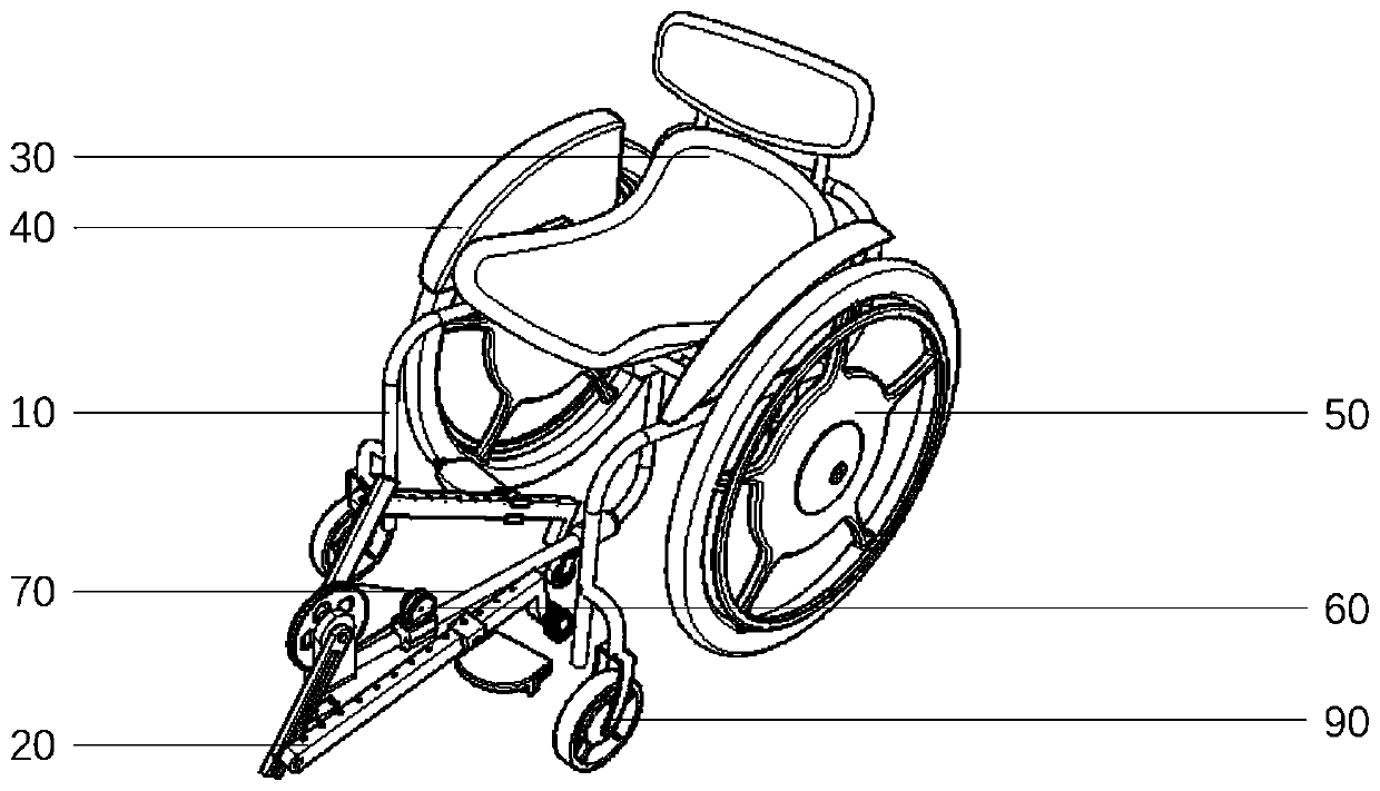 Adjustable elliptical orbit lower limb rehabilitation wheelchair