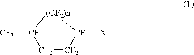 Perfluoronated cycle-containing tertiary amines used as a basis for gas-conveying emulsions and device for the production thereof