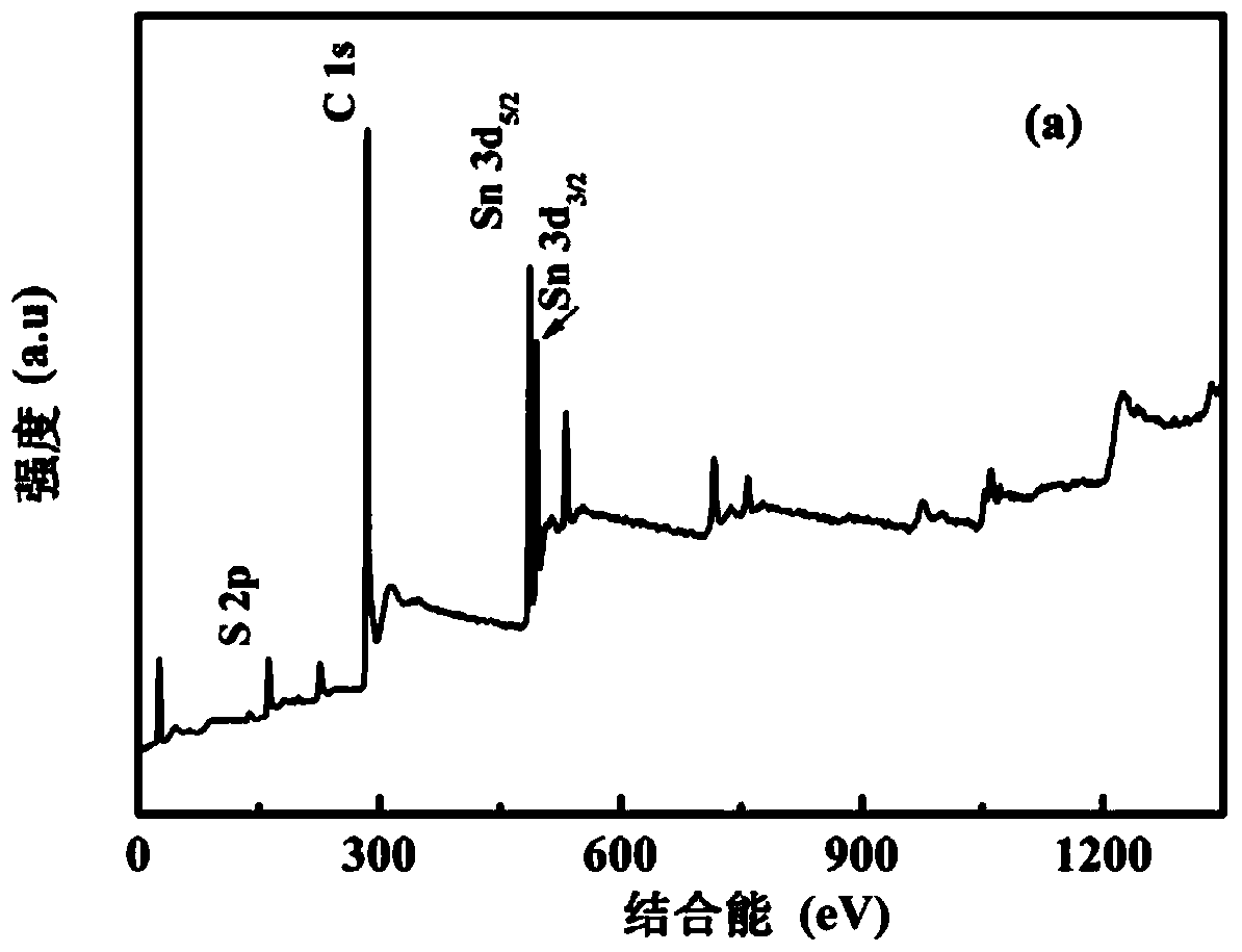 sns2-c nanocomposite negative electrode material and its preparation method and application