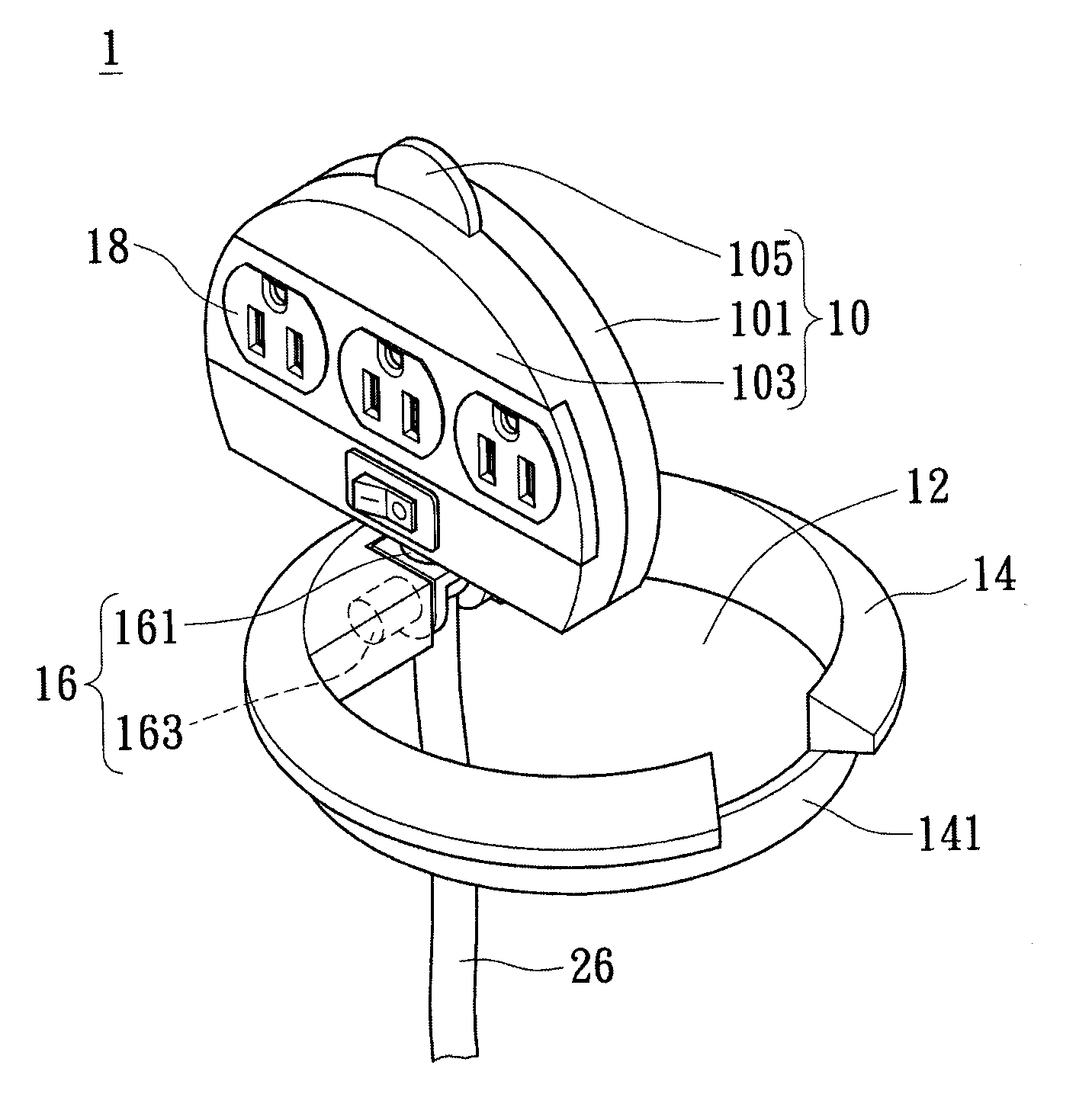 Concealed socket capable of rolling towards multi-directions