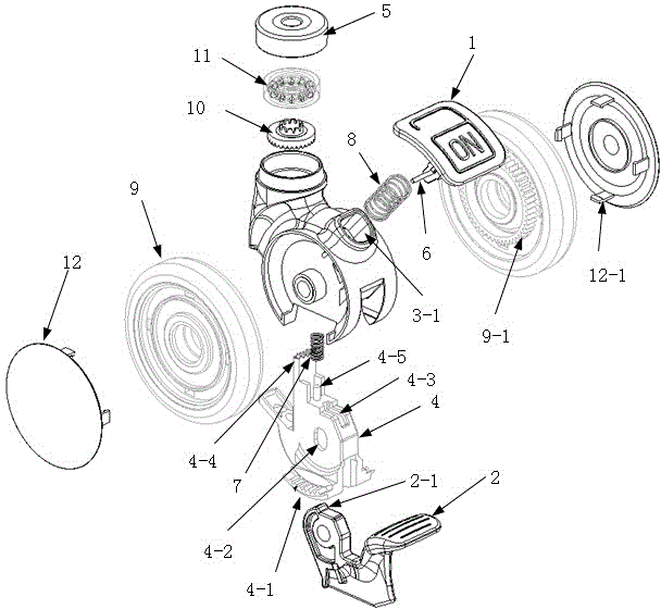 Dual-pedal-control caster wheel