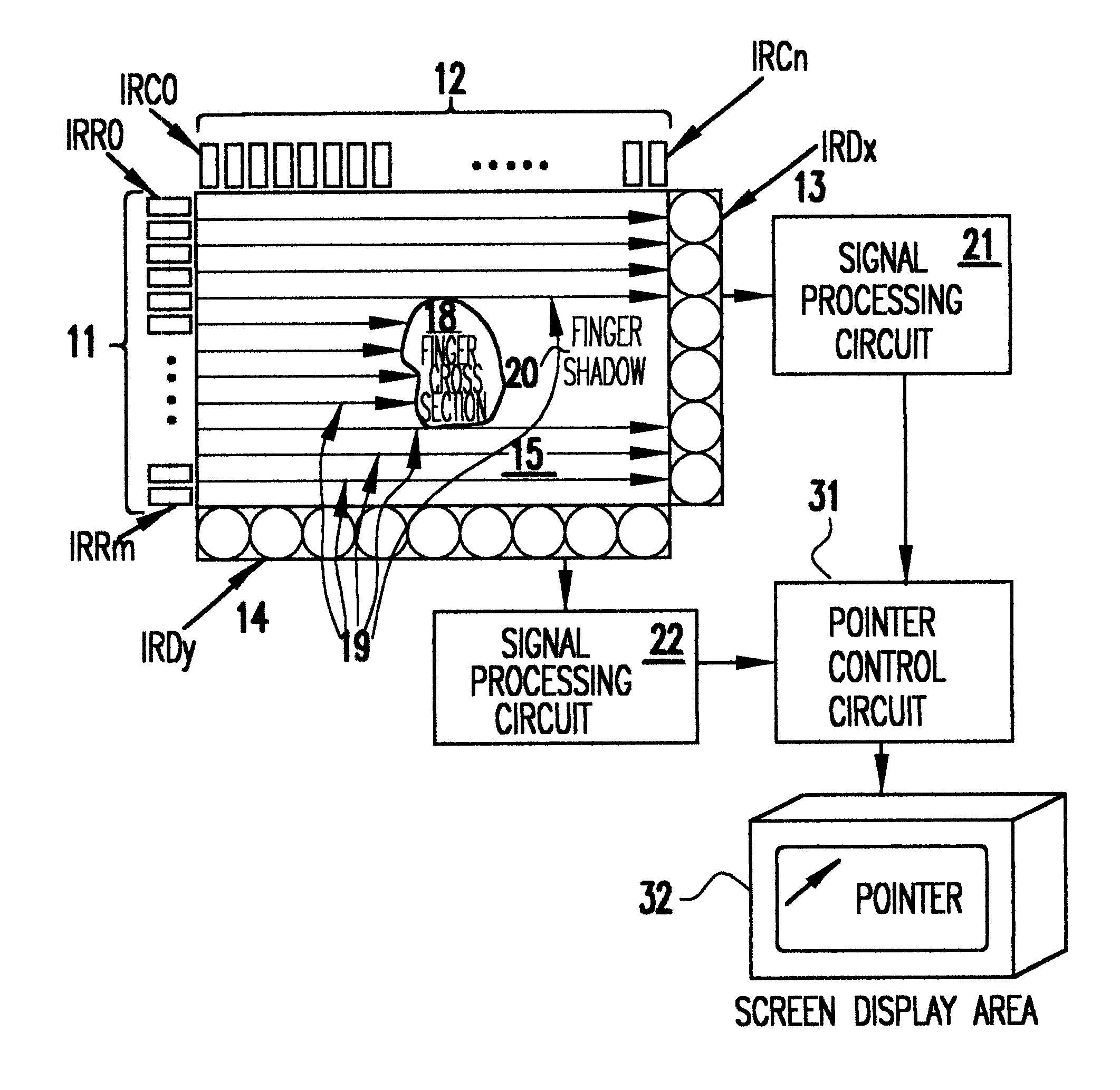 Method and apparatus for mouse positioning device based on infrared light sources and detectors