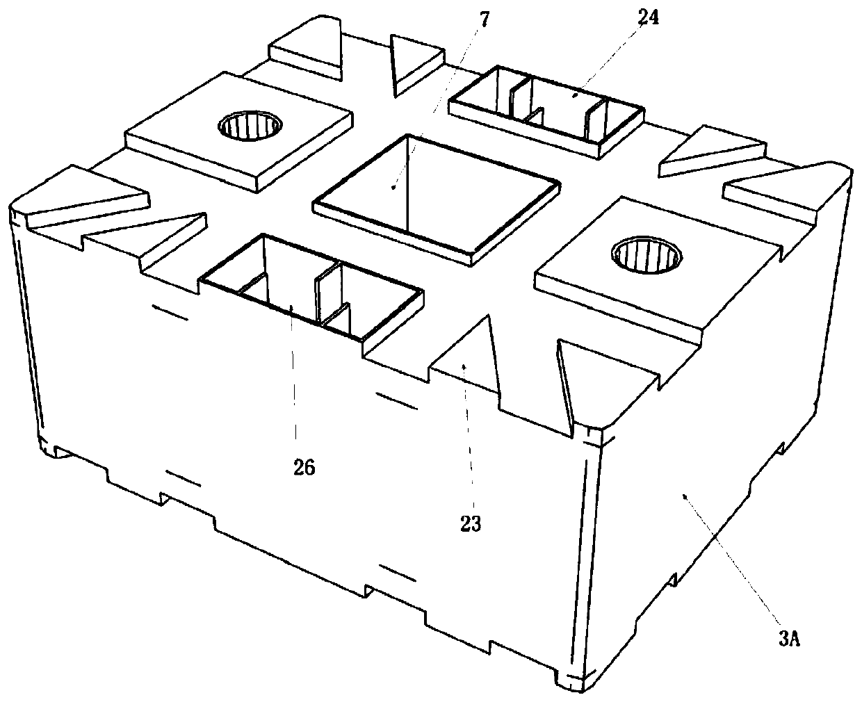 Logistics chuan-shaped tray and information embedding method