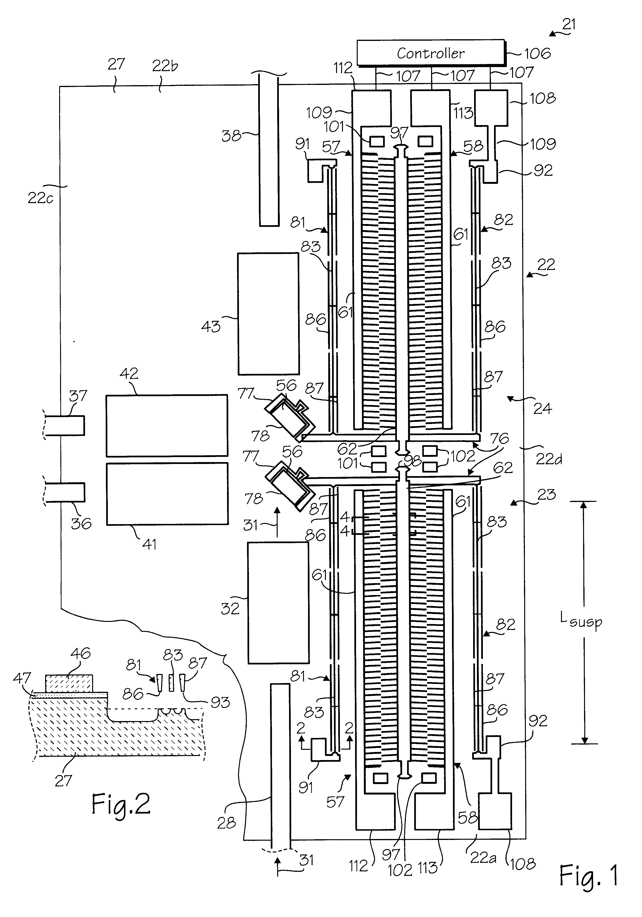 Electrostatic microactuator with offset and/or inclined comb drive fingers