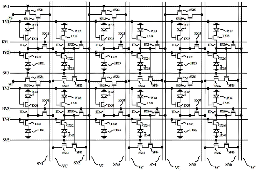 CMOS (complementary metal oxide semiconductor) image sensor column-sharing 2X2 pixel unit and CMOS image sensor pixel array