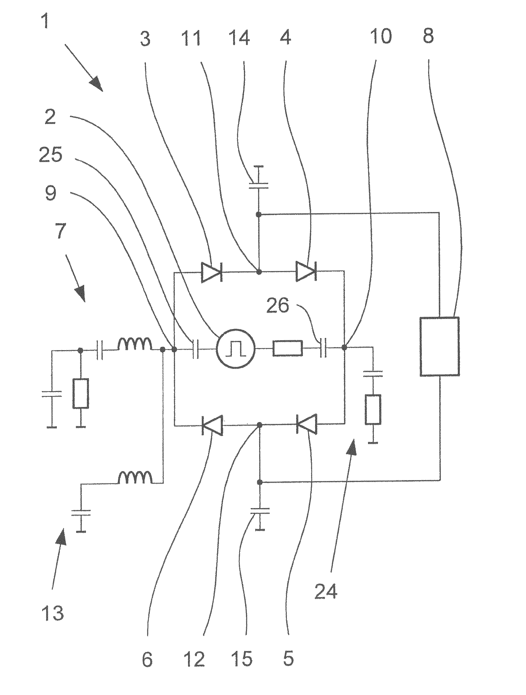 Admittance meter for monitoring a medium