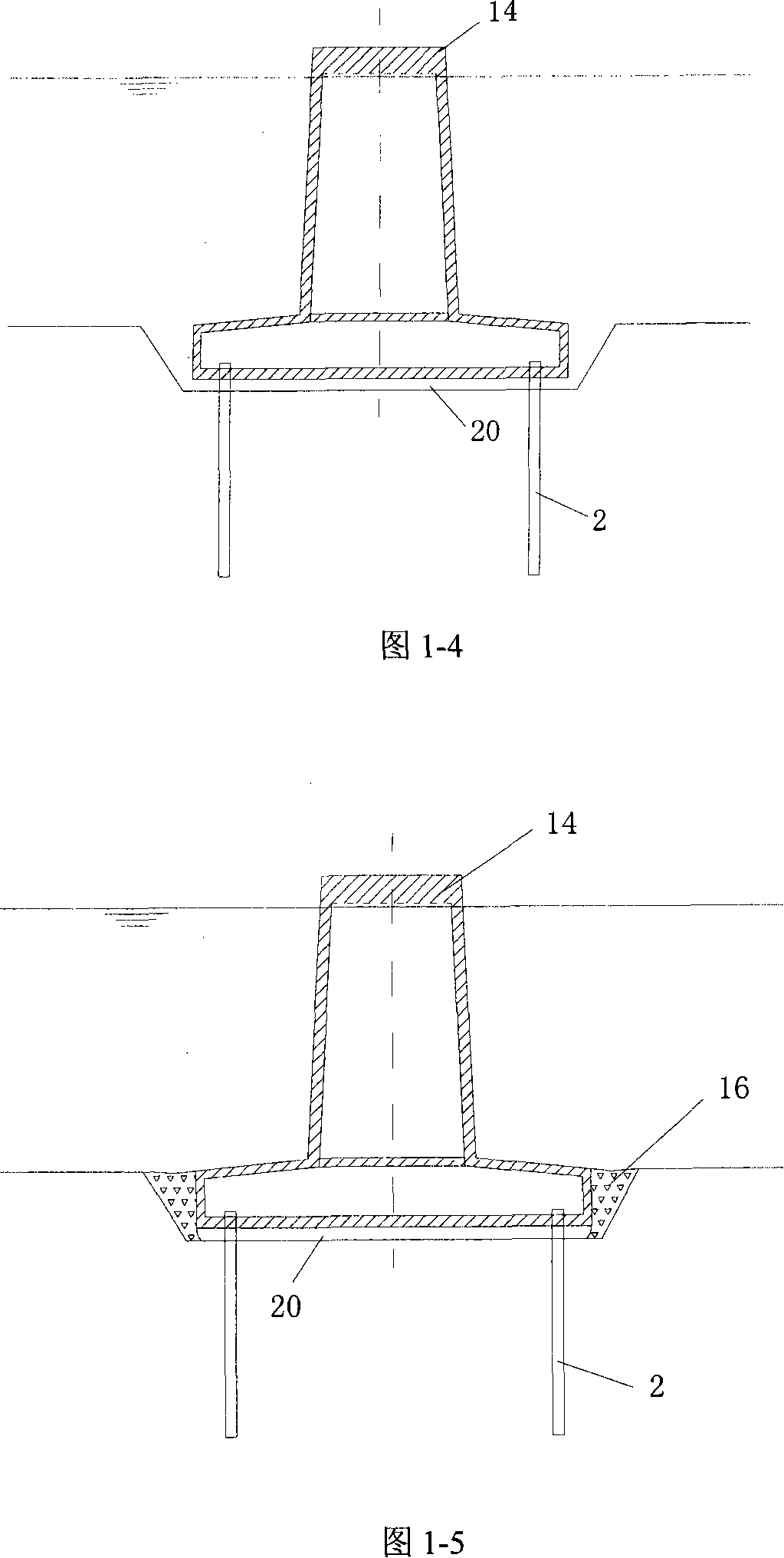 Bridge caisson composite pile foundation and reverse construction method thereof