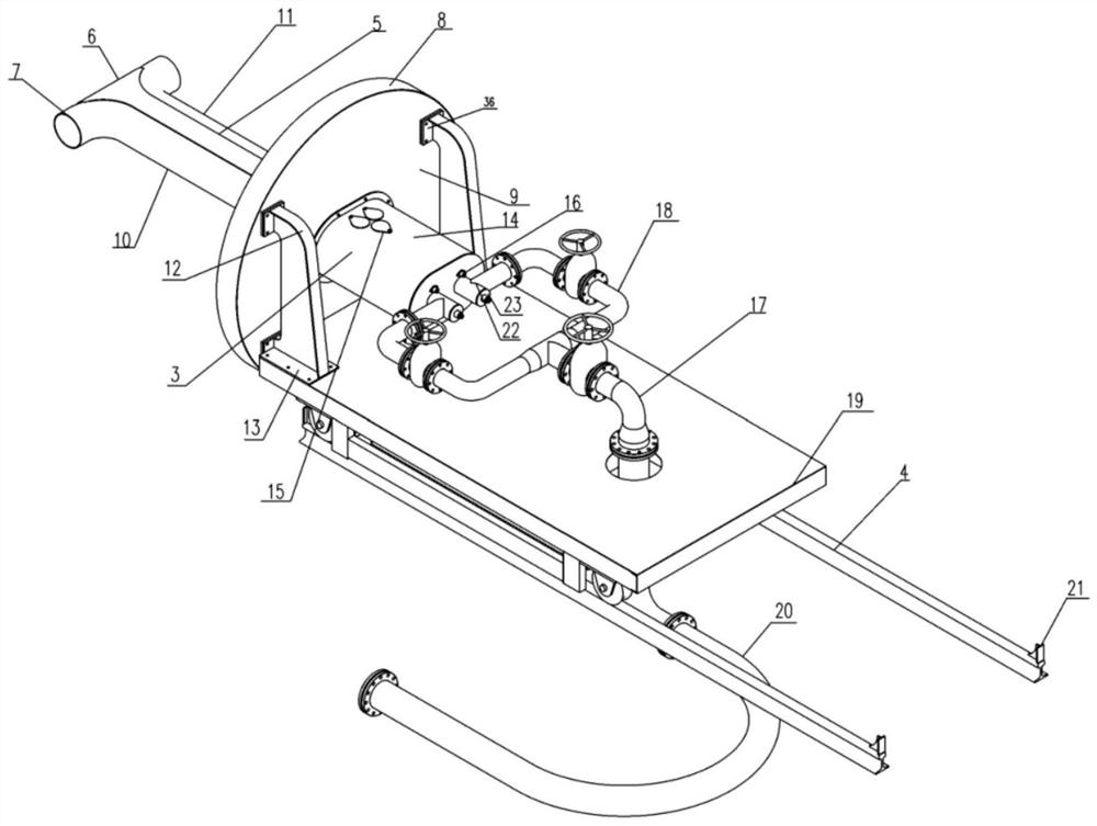 Intersecting mixed flow torpedo ladle baking device