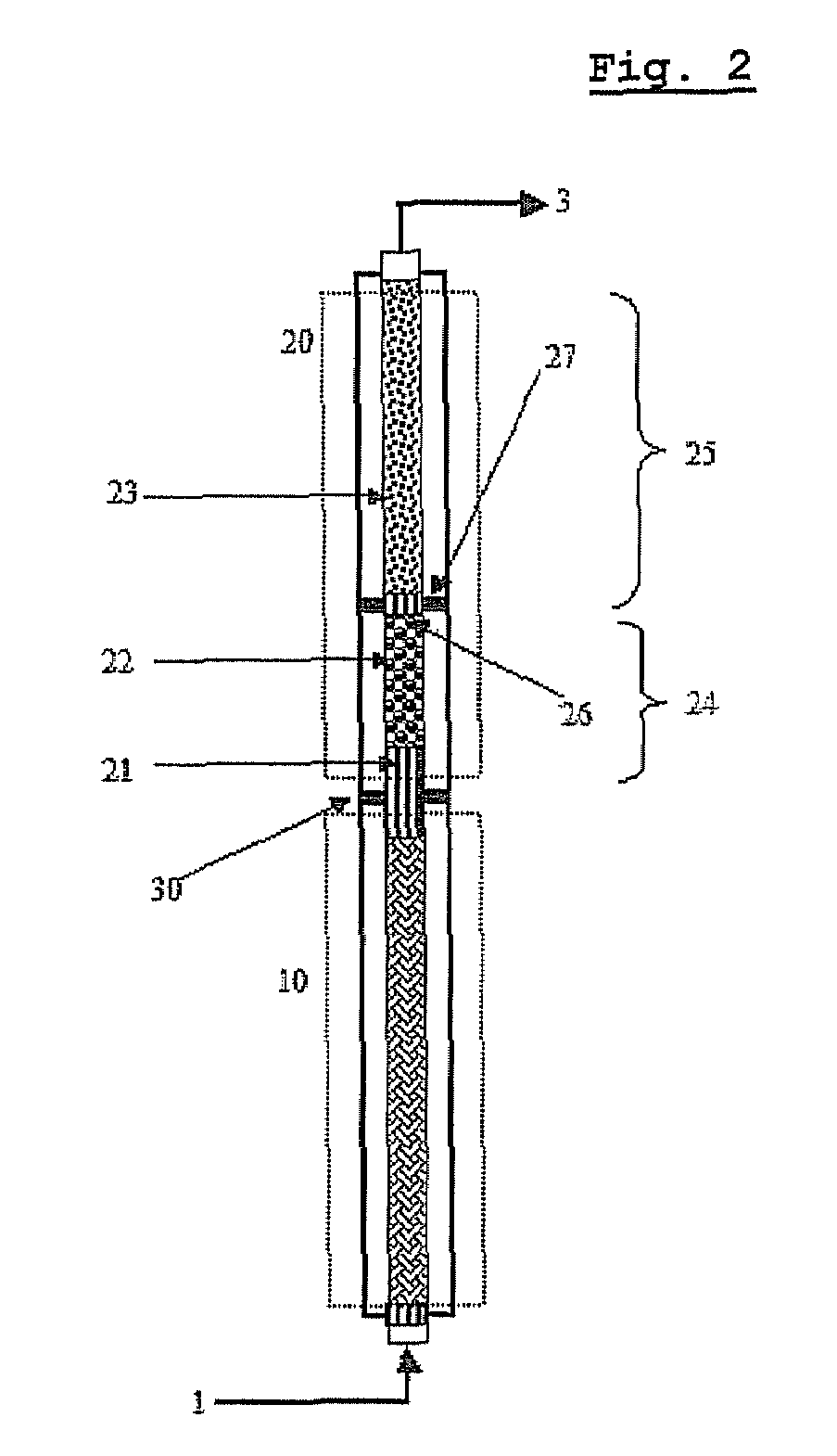Method of producing unsaturated acid in fixed-bed catalytic partial oxidation reactor with high efficiency