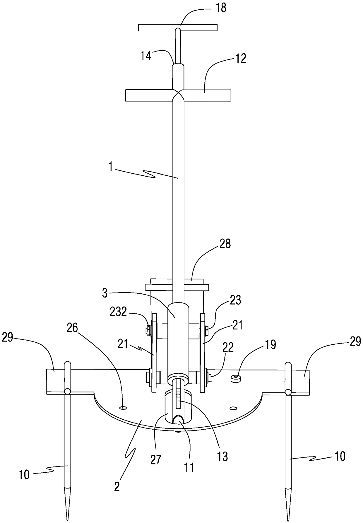 A ground drilling device for installing observation probes