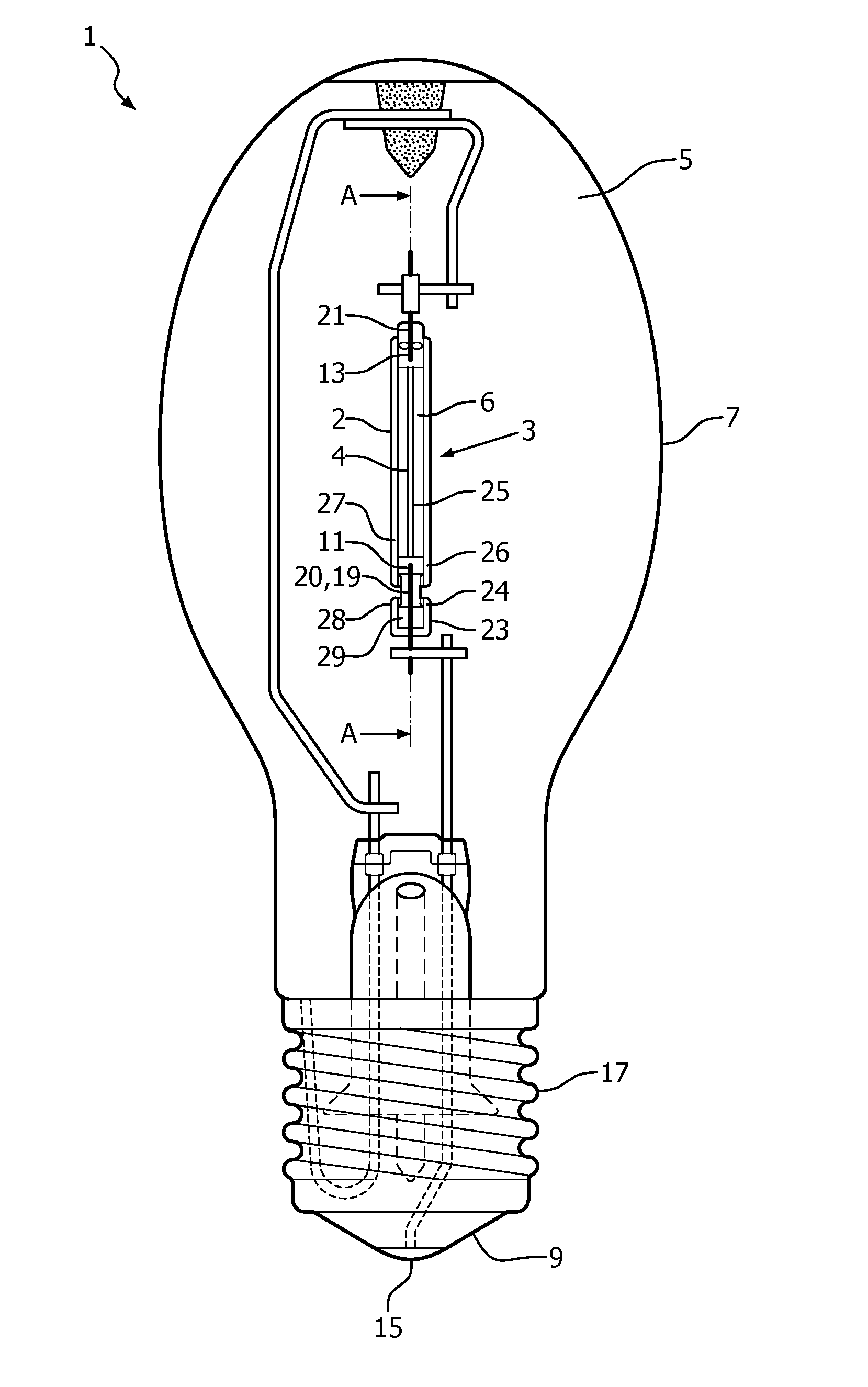 Electric lamp and manufacture method therefor