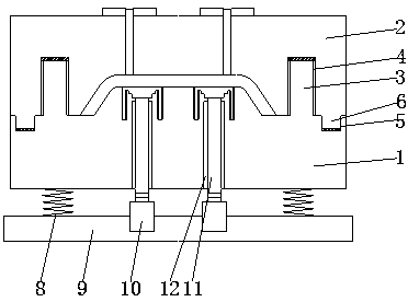 Ejection mechanism for demolding of plastic head board mold of automobile