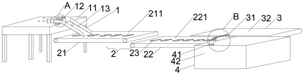 Conveying device and conveying method for food detection