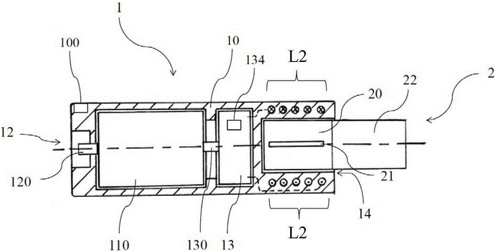 Inductive heating device, aerosol-delivery system comprising an inductive heating device, and method of operating same