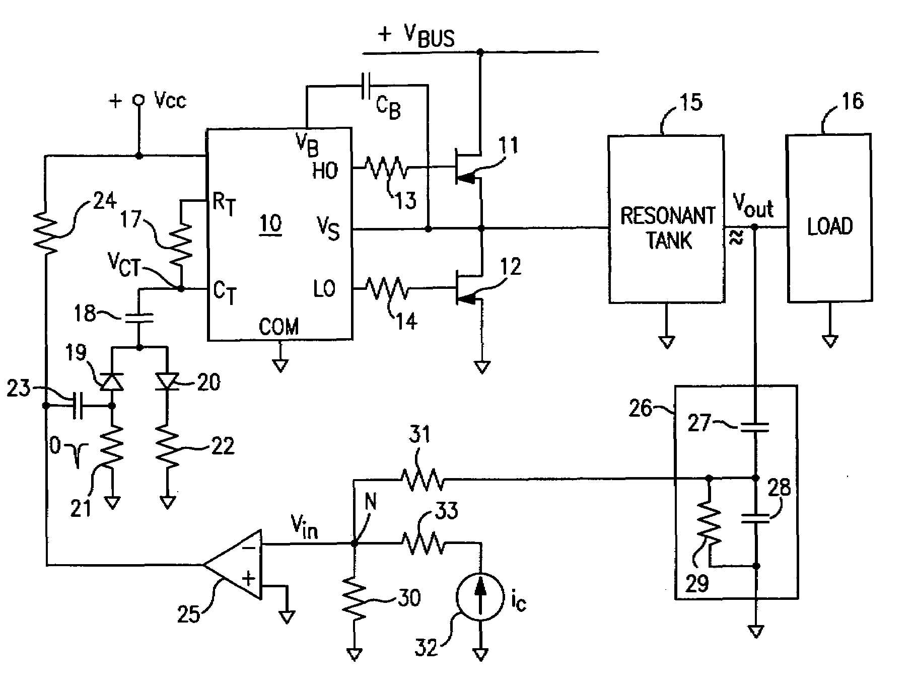 Control system for a resonant inverter with a self-oscillating driver