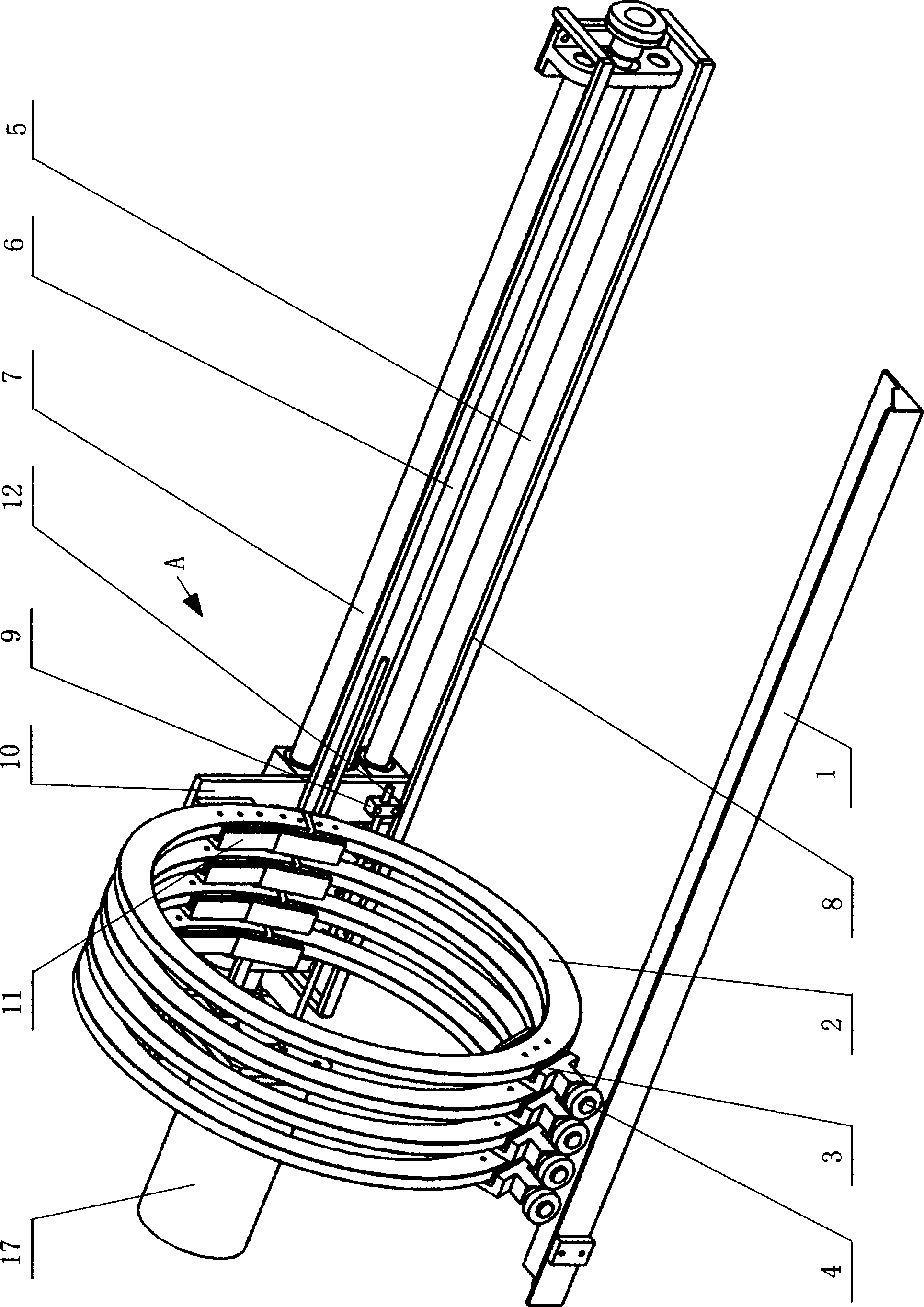 Longitudinal magnetization moving coil device for plain shaft and crank shaft magnetic particle inspection