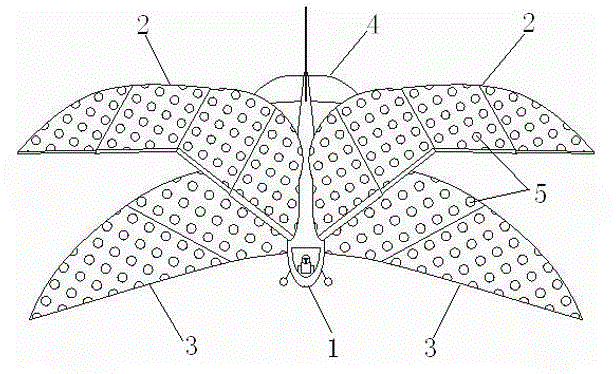 Double-wing ornithopter provided with controllable buoyancy wings and power wings and operation method of double-wing ornithopter