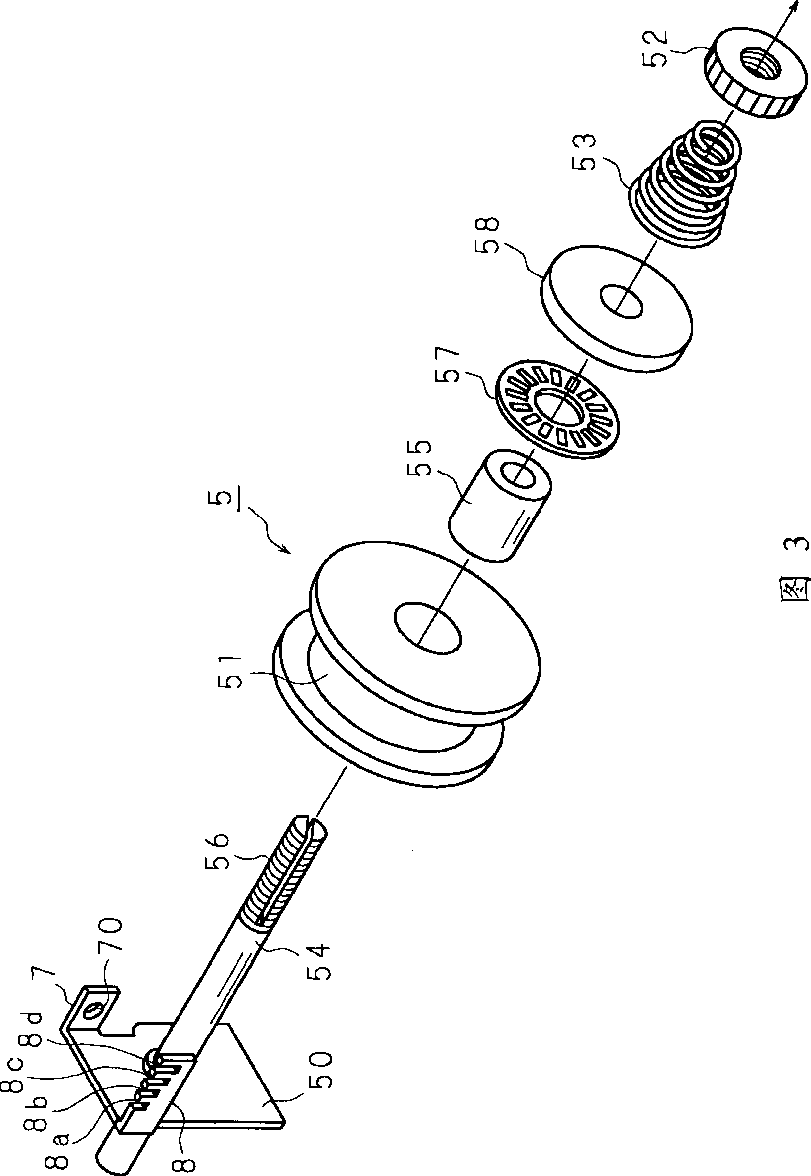 Thread adjusting device of sewing machine
