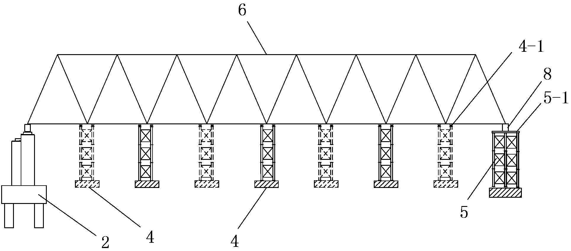 Plane rotation construction technique for steel truss girder for existing bridge spanning construction