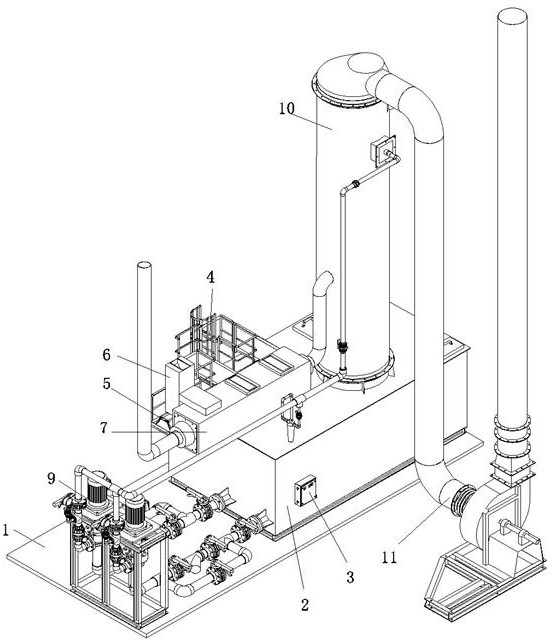 Waste gas treatment device for thermosensitive adhesive production