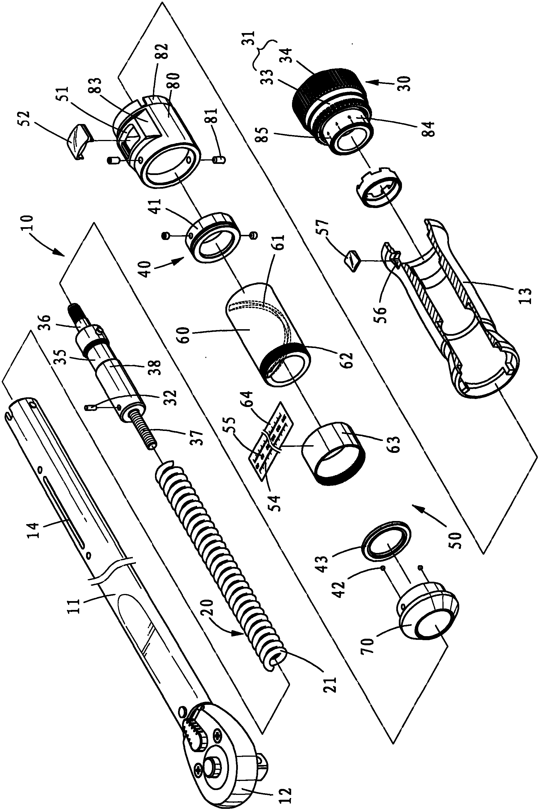 Torque measuring mechanism for spanner