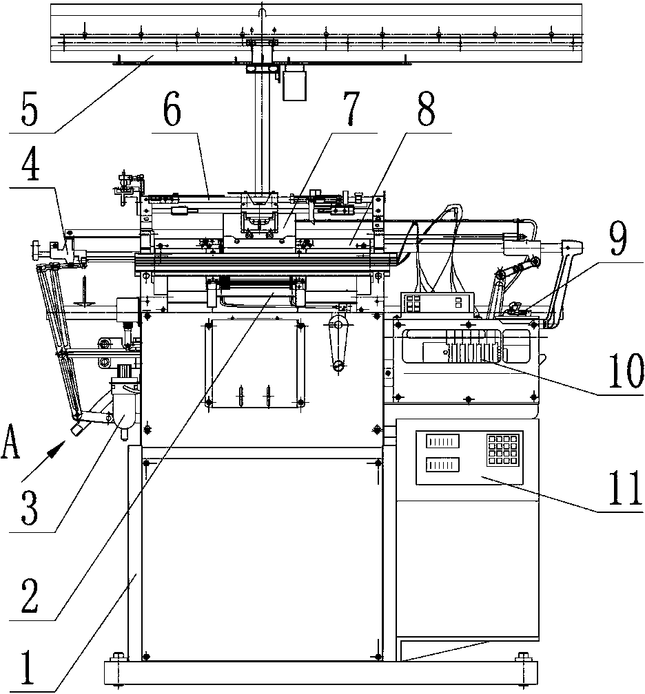Glove knitting machine with electronic pneumatic control type piston needle selection device