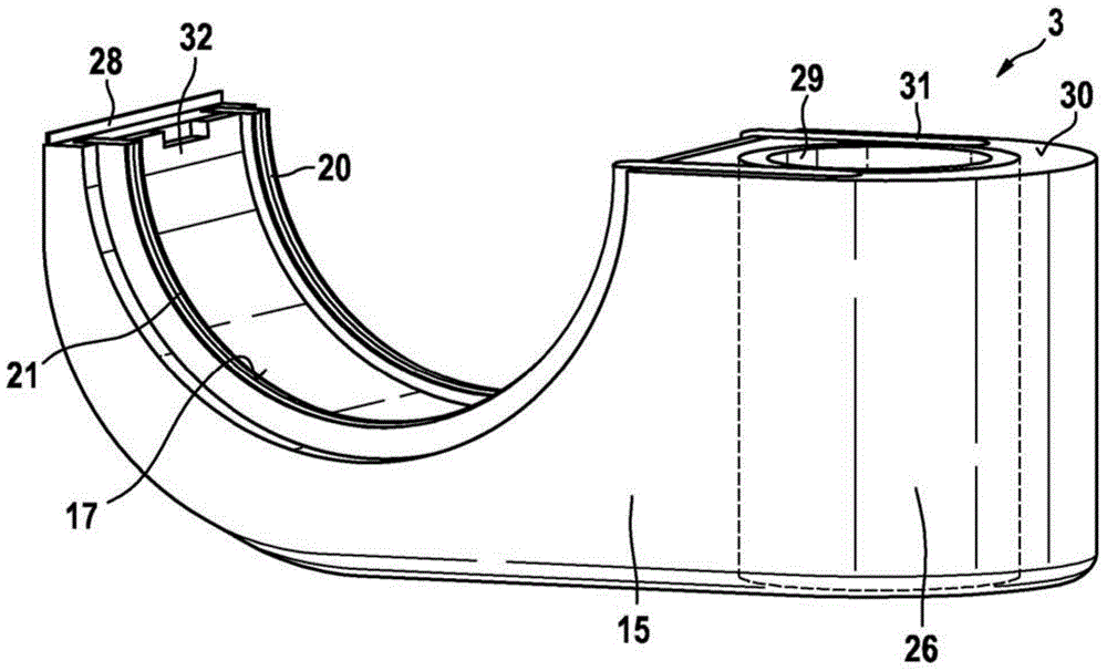 Holder for fastening a tubular component to an add-on structure