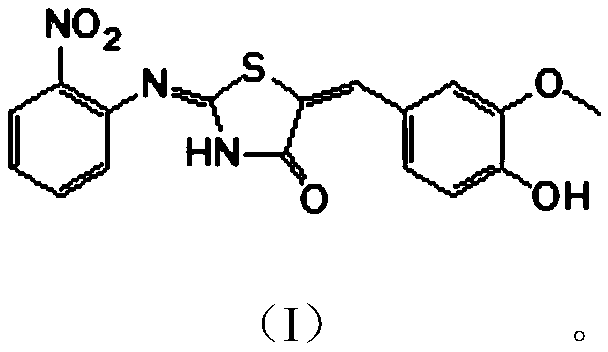 5-(4-Hydroxy-3-methoxybenzylidene)-2-(2-nitrophenylimino)thiazolidinone and its application