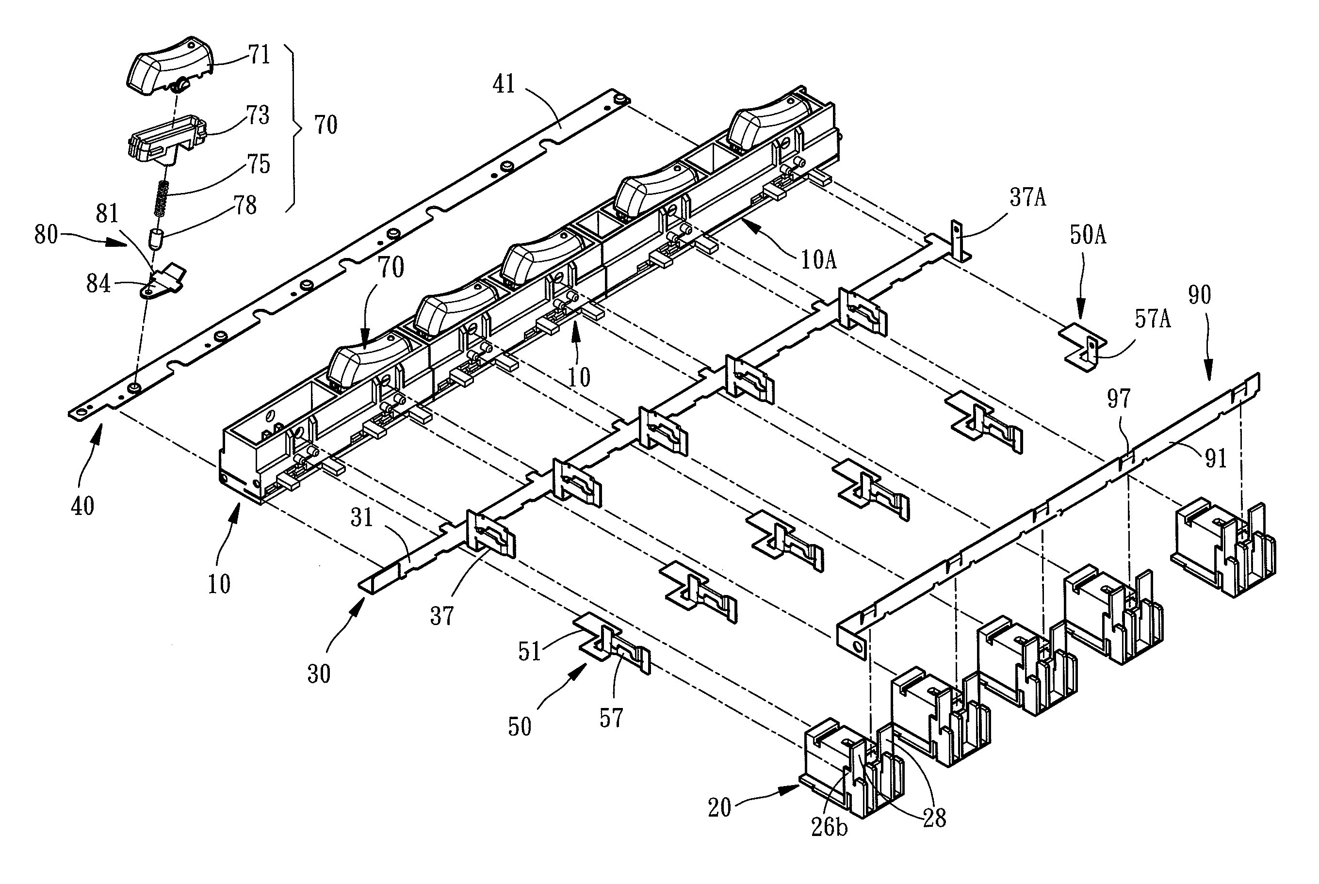 Assembly receptacle capable of separating