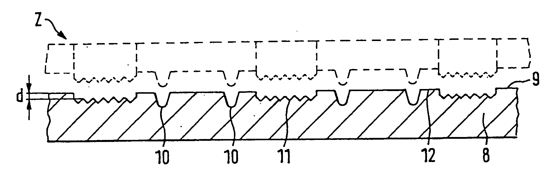 Steel gravure method for the production of a security document, steel gravure plate and semi-product for the same and method for production thereof