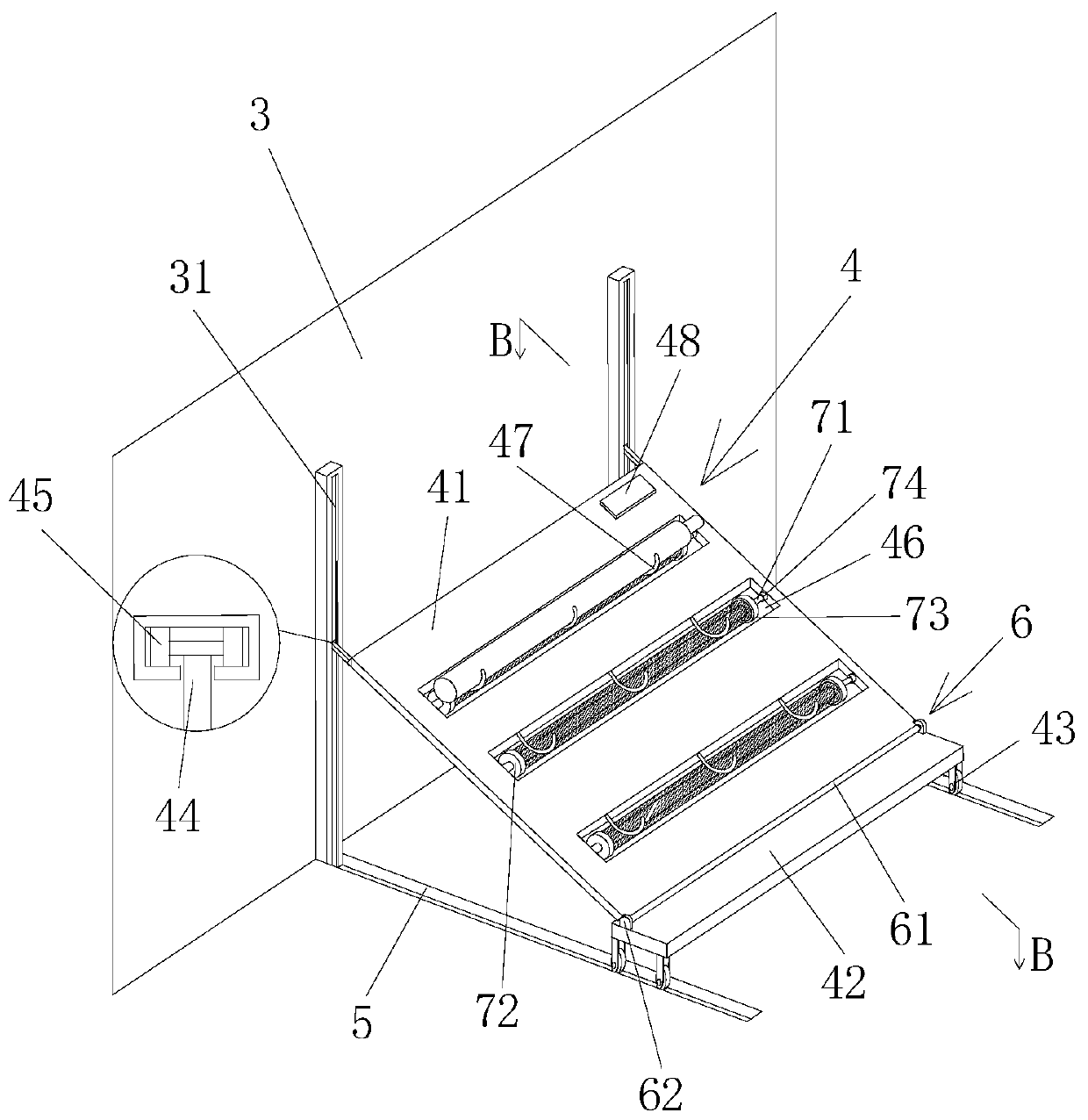 Thread winding roller cleaning and storing device