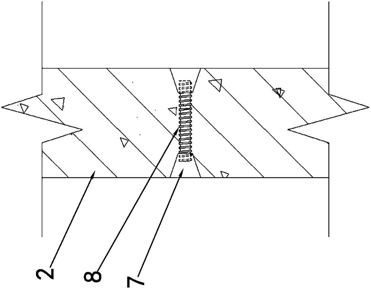 Connecting structure for wall scaffold