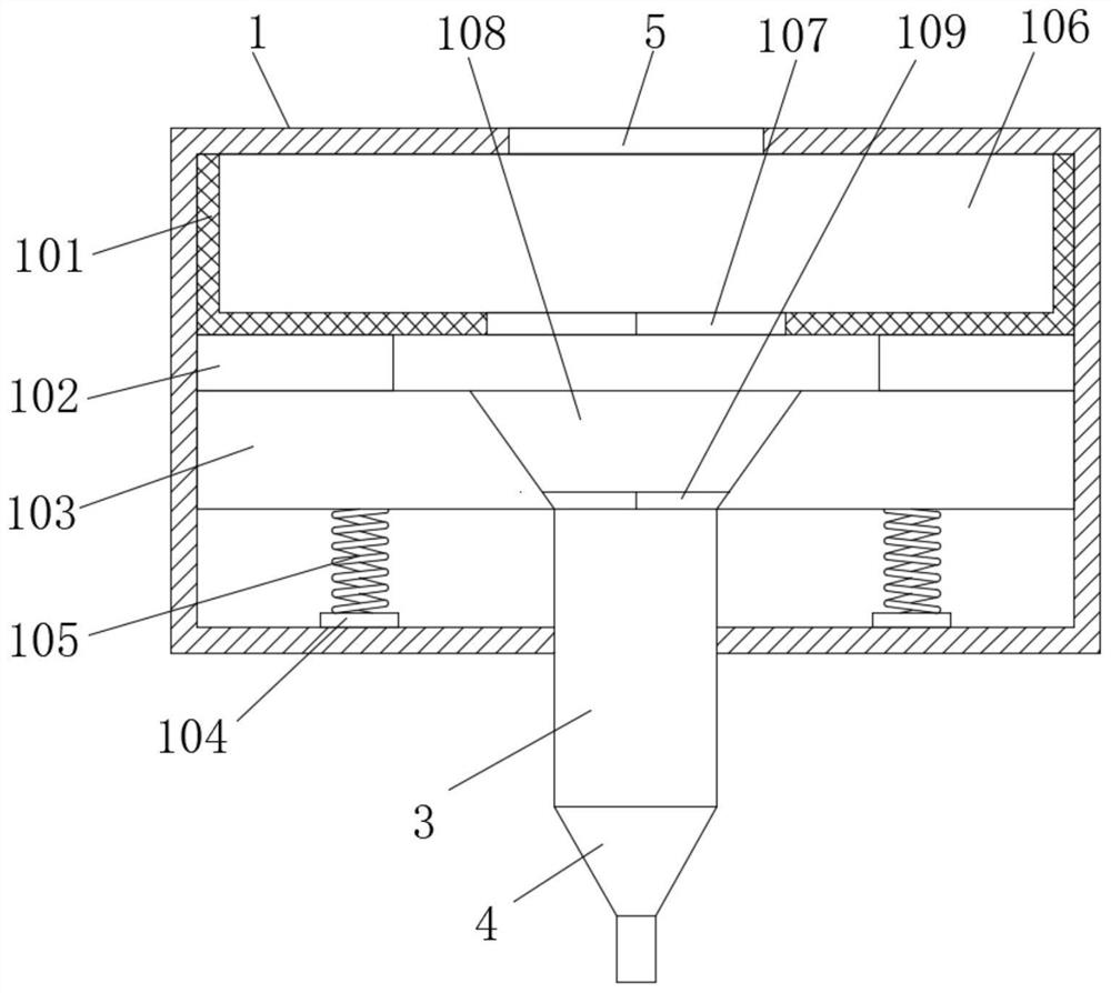 Variable-diameter quantitative semi-automatic powder adding device for embedding machine