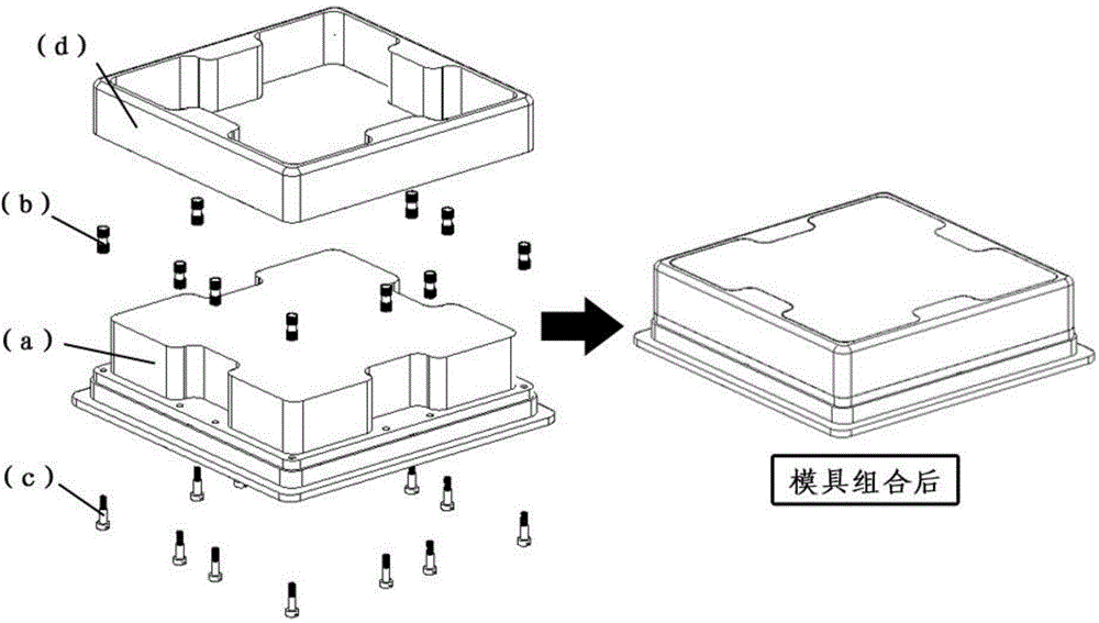 Integrated forming die and method for glass fiber reinforced plastic antenna housing