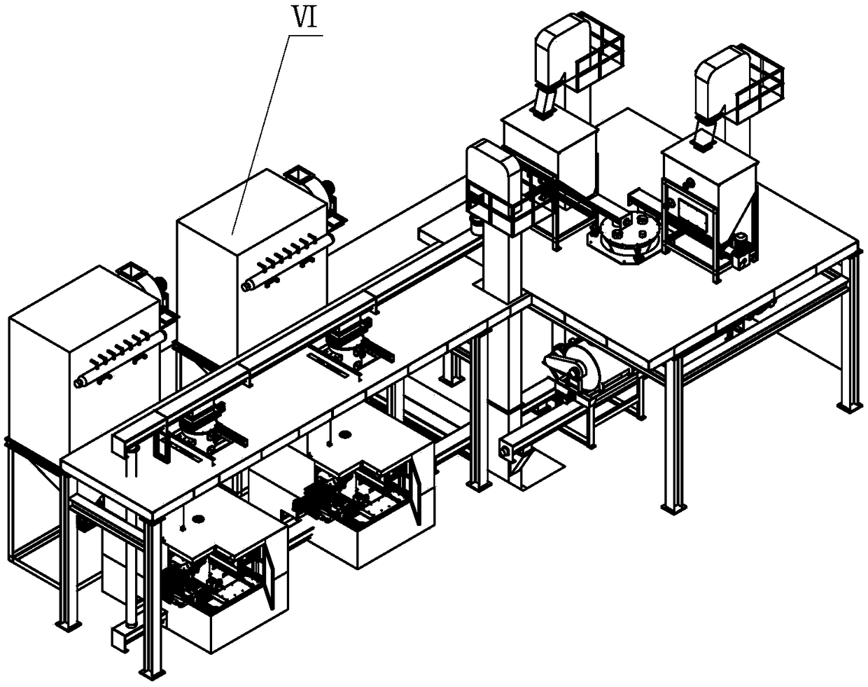 Fully automatic back cover powder filling system and process