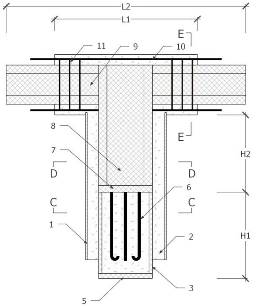 Connecting joint of double-wall hollow pier column and bent cap and construction method