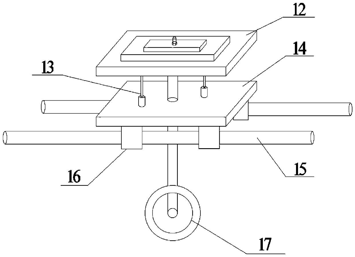 Asphalt pavement reflection crack propagation simulation test device provided with middle layer