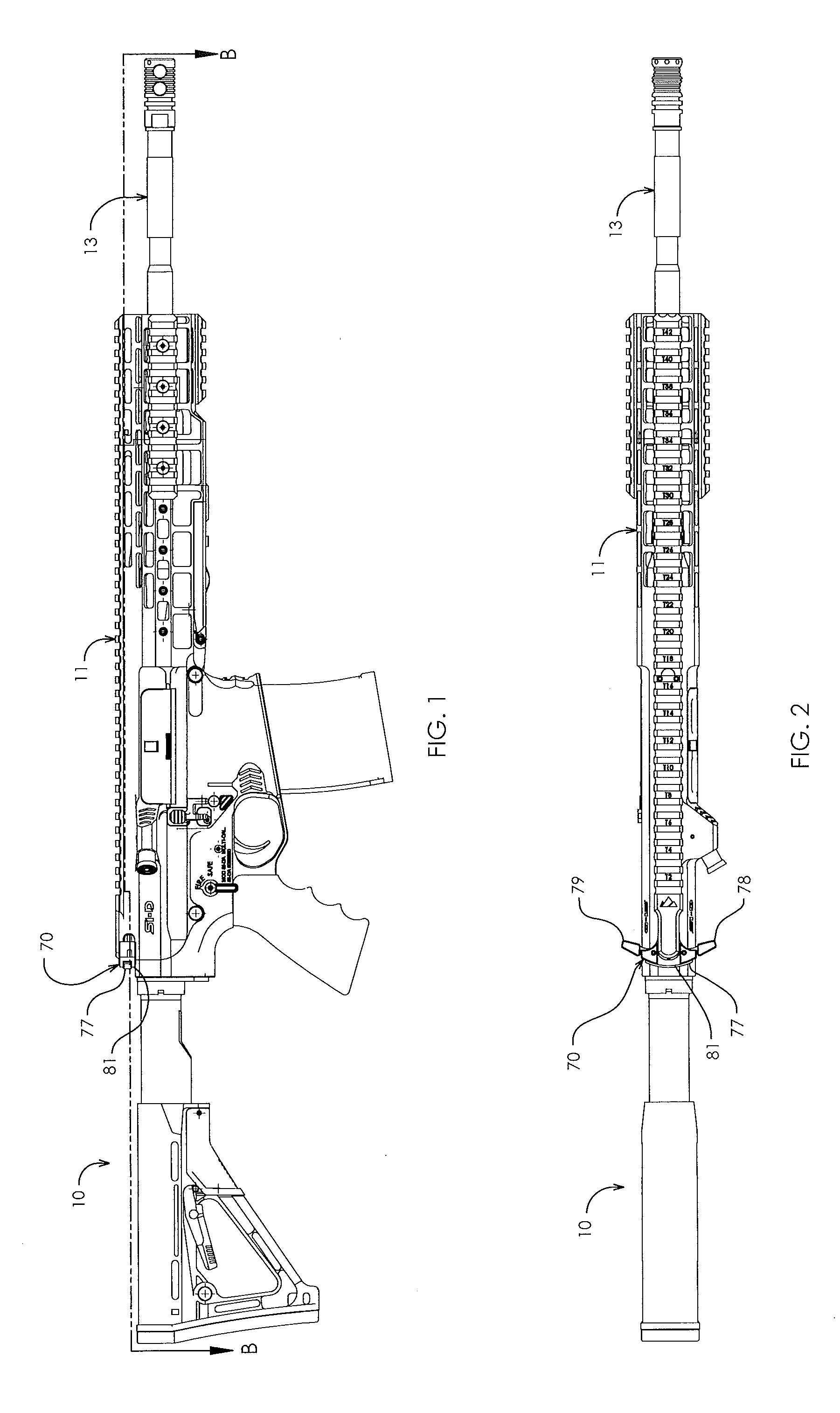 Internal latch in charging handle of firearm