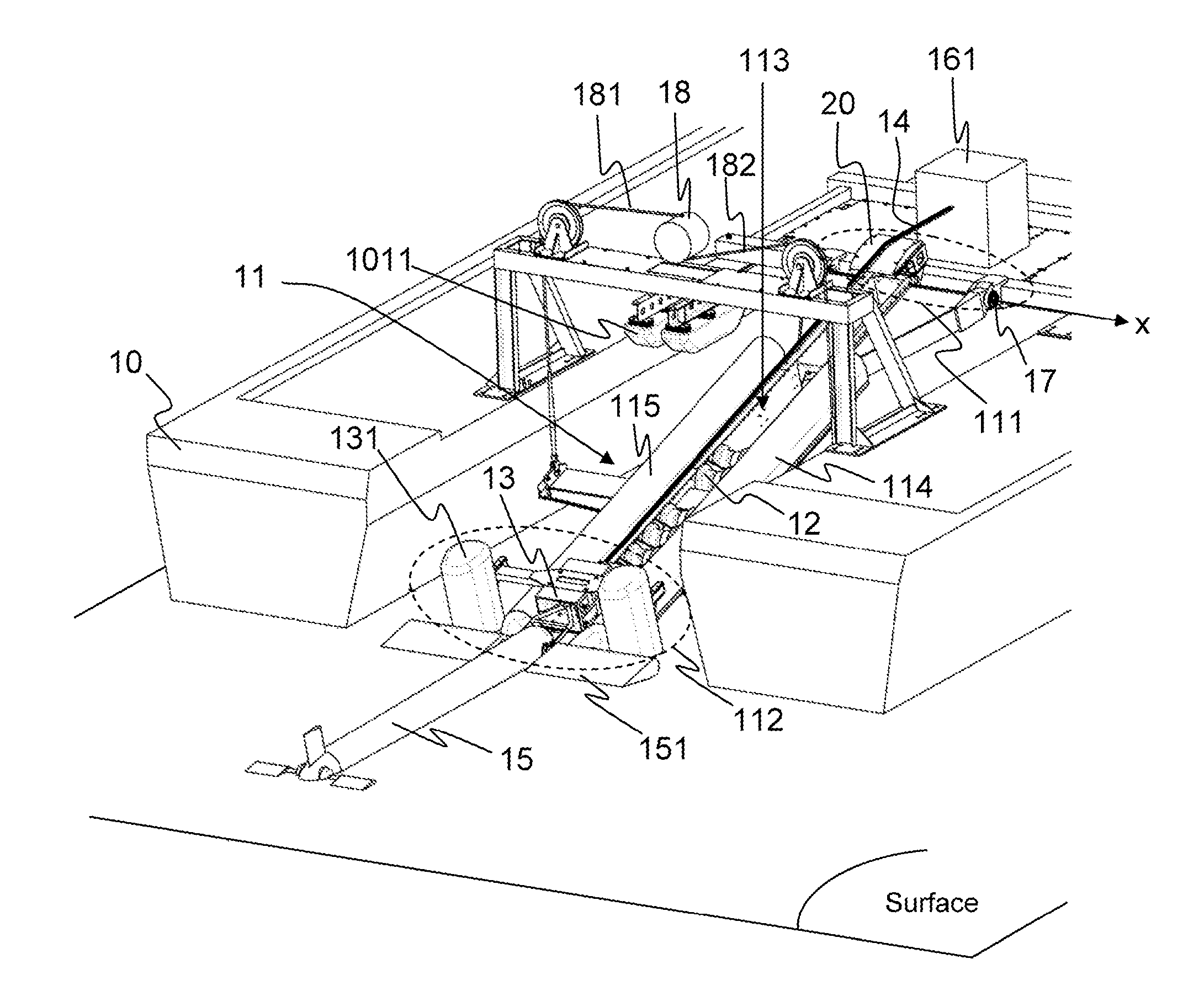 System for launching and recovering underwater vehicles, notably towed underwater vehicles